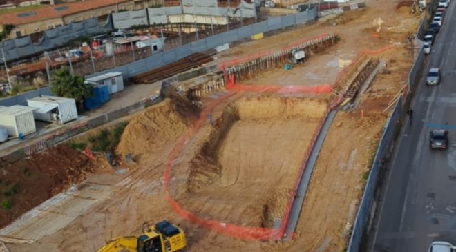 Anello ferroviario: proseguono le palificazioni per la fermata Turrisi-Colonna