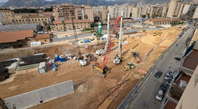 Anello ferroviario: avanzano le palificazioni per la fermata Turrisi-Colonna