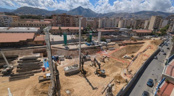 Anello ferroviario: avanzano le palificazioni per la fermata Turrisi-Colonna
