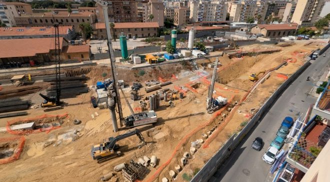 Anello ferroviario, fermata Turrisi-Colonna: in ultimazione le palificazioni