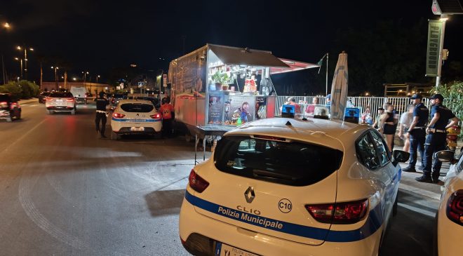 Foro Italico, controlli della Polizia Municipale e sequestri attività di street food